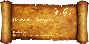 Hornyák Gergely névjegykártya