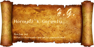 Hornyák Gergely névjegykártya